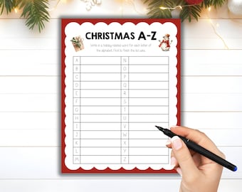 Christmas A-Z Game: Printable Holiday Word Activity (PDF)