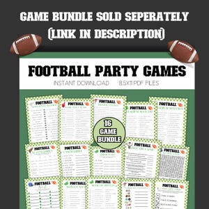 Printable Football Party Games Football Candy Dice Game Football