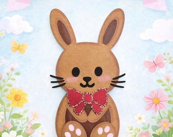 Hase Bastelvorlage zum Ausdrucken – Fensterbild Frühling & Ostern – Basteln mit Kindern PDF DIN A4 Druckvorlage Download Datei Fensterdeko