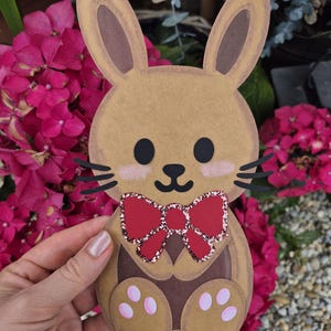 Modèle de bricolage de lapin à imprimer – Image de fenêtre Printemps et Pâques – Bricolage avec les enfants Modèle d&#39;impression PDF DIN A4 Télécharger le fichier décoration de fenêtre