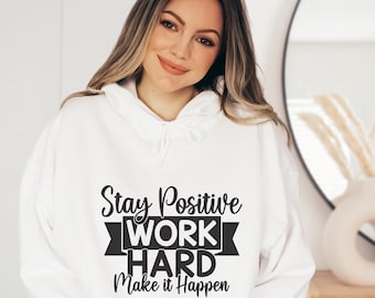 Sweat à capuche Stay Positive, T-shirt introverti, Sweat à capuche Mental, Chemise sarcastique, Sweat à capuche motivant, Chemise Everything is fine