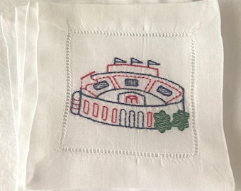 Embroidered Ole Miss Football Stadium Cocktail Napkins- Set of 4