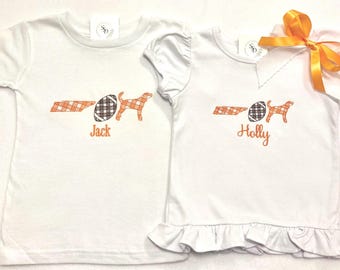 Embroidered Tennessee Gingham Football Shirt/Bodysuit