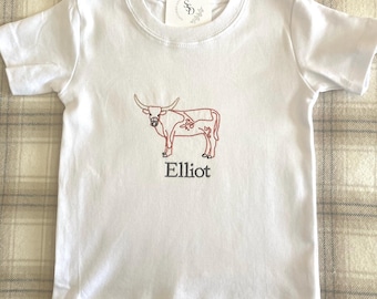 Embroidered Longhorn Shirt/Bodysuit