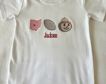 Embroidered Ohio State Football Shirt/Bodysuit