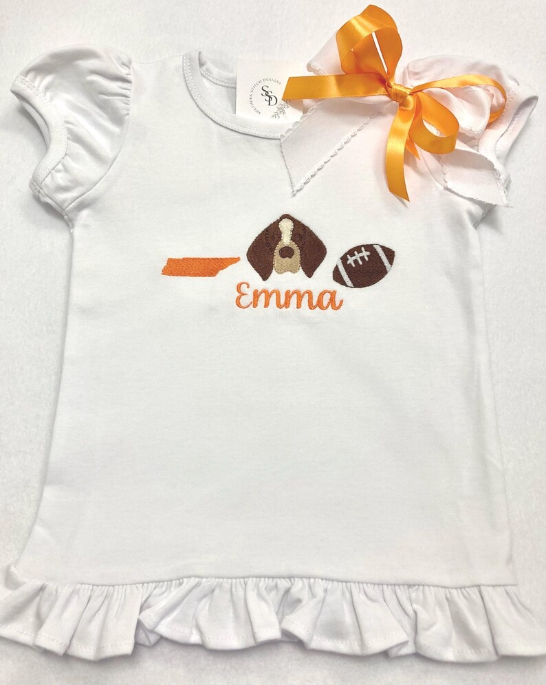 Camiseta/body de fútbol de Tennessee bordado imagen 2
