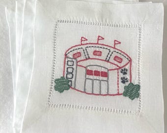 Embroidered Georgia Football Stadium Cocktail Napkins- Set of 4