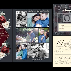 Paquet d'invitation de mariage avec carte postale RSVP