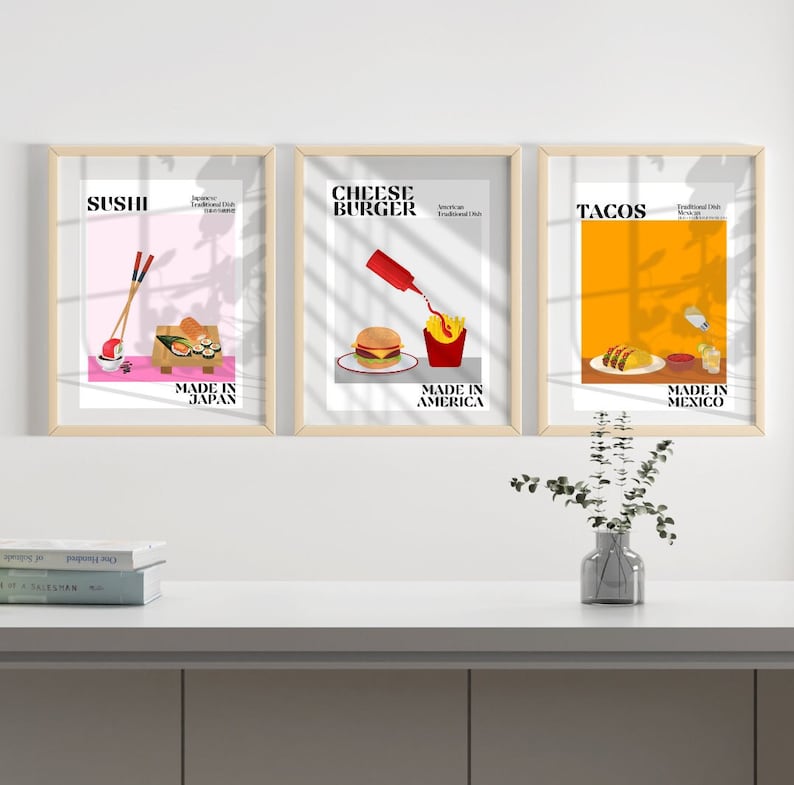 Food Prints Kitchen Prints Food From Around the World Dining Room