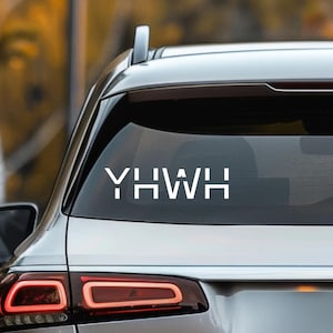YHWH Sticker, Yahweh Car Decal, Christian Window Decor, Religious Faith Sticker for Laptops and Mirrors