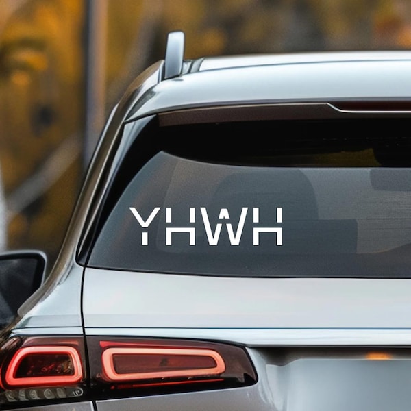 Calcomanía para coche de YHWH: Calcomanía de fe religiosa cristiana