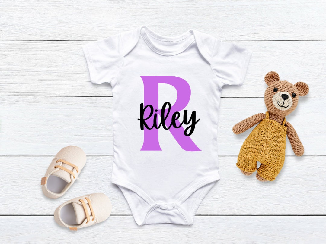 Custom Onesie With First Name and Initial, Bably Girl Custom Shirt