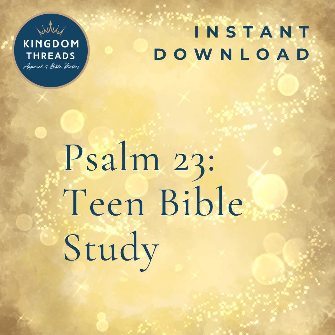 Psalm 23 Bible Study for Teens: Youth Group Devotional (digital Files ...