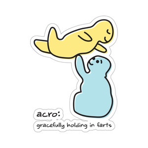 Acro Blob: Sticker - Cute - Yoga - Acrobatic - Stick for water bottle