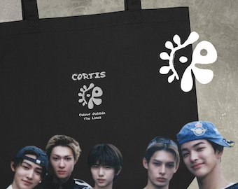 CORTIS Eco-draagtas • Herbruikbare shopper van biologisch katoen • Kpop-ventilatoraccessoire