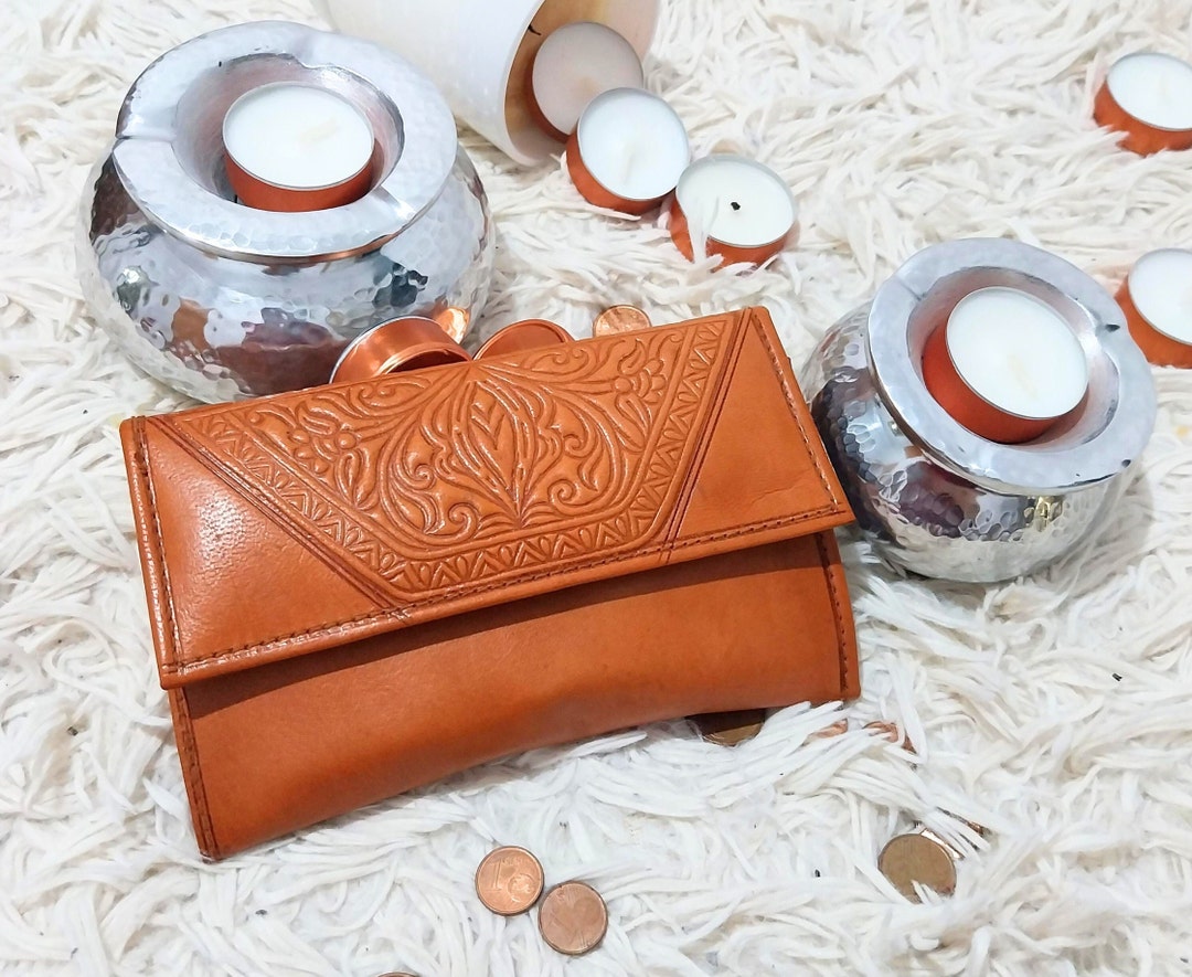 Custom Floral Leather Wallets Chic & Elegant Accessories Personalized ...