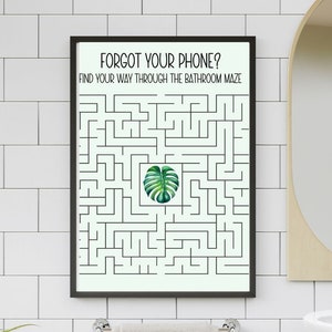 Trendy Bathroom Print Minimalist Maze Poster College Bathroom Art Cute Quote Decor Funny Bathroom Wall Art Print Digital Download 1 Print