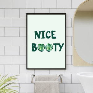Trendy Bathroom Print Minimalist Monstera Poster College Bathroom Art Cute Quote Decor Funny Bathroom Wall Art Print Digital Download Print