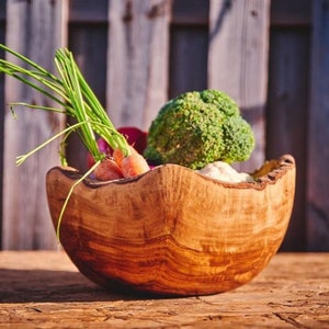 Olive Wood Salad Bowl - Handmade Olive Wood