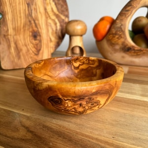 Olive Wood Bowl Handmade Wooden Bowl for Serving Snacks