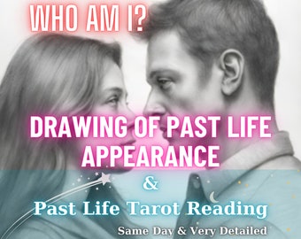 drawing of past life appearance + Past Life Tarot Reading, In-Depth Reading, Reincarnation Reading, Same Day Detailed Reading
