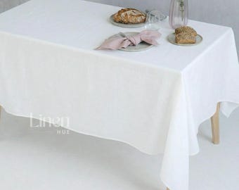 European Linen Tablecloth, Rectangle, Oval, or Custom Size
