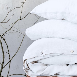Linen Bedding Set, Duvet Cover Set with 2 Pillowcases, Linen Bedding Queen, Bed Set King, Custom Bedding, Farmhouse Bedding