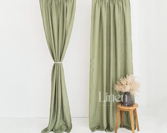 Linen Curtain Panel, Rod Pocket, Semi Sheer European Linen - 1 Panel