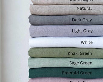 Linen fabric samples, 100% natural linen, stonewashed linen for shower curtains, tablecloths, couch covers, window curtains and etc.