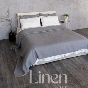 Linen Bed Coverlet | Linen Bedspread | Washed Linen Slipcover | Large Bed Sheet | Custom Linen Throw | Linen Bed Throw | Bed Cover
