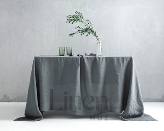 Extra Large Tablecloth, Linen Table cloth, Stonewashed Linen Tablecloth, Rectangle Tablecloth, Oval Tablecloth, Farmhouse Tablecloth