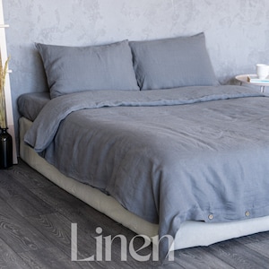 Linen Bedding Set, Linen Duvet Cover and 2 Linen Pillow covers, Custom Bedding, Linen Bed Set, Queen Bedding, King Duvet Cover Set