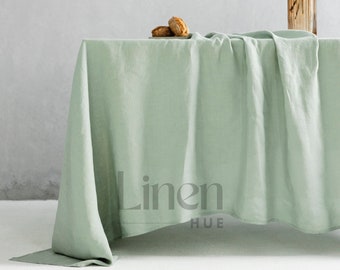 Custom linen tablecloth, extra large tablecloth, stonewashed linen table cloth, handmade dining table cloth, natural flax table cover