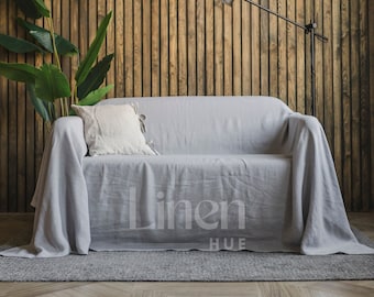 Linen Sofa Cover | Couch Cover | Natural Linen Slipcover | Sofa Cover | Loveseat Cover | Couch Slipcover | Slipcover For Couch