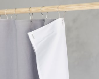 Panneau de rideau de douche en lin imperméable, rideau de douche en lin, panneau de rideau de bain, rideau de douche extra long, tenture de salle de bain avec doublure