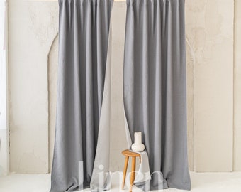 Blackout curtains, large window curtains set of 2 panels, linen drapes, blackout linen curtains, bedroom curtains, custom  modern curtains