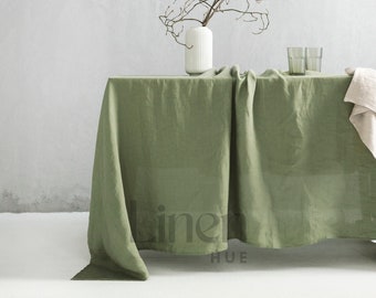 Natural Linen Tablecloth, Extra Large Rectangle Tablecloth, Oval Table Cloth, Custom Size Stonewashed Linen Tablecloth, Christmas Tablecloth