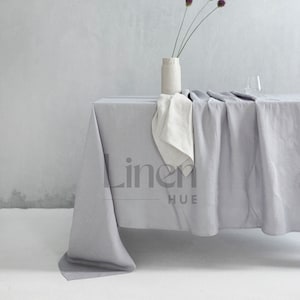 Large Linen Tablecloth, Extra Long Tablecloth, Washed Natural Linen Tablecloth - Rectangle, Square, Round, Oval, Custom Tablecloth