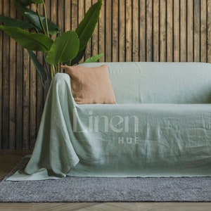 Sofa cover, linen couch cover, large sofa throw, linen slipcover, linen sofa cover, couch protector, couch slipcover, custom sofa protectors