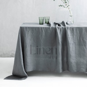 Leinen Tischdecke, extra Lange Tischdecke, Rechteckige Tischdecke, Ovale Tischdecke, Handgemachte Tischdecke