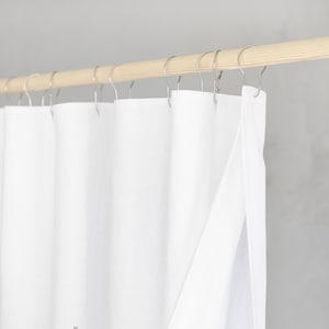 Shower curtain with waterproof liner, handmade boho linen shower curtain, organic linen fabric shower curtain, custom flax shower drape