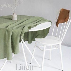 Round or Oval Linen Table Cloth, Round Tablecloth, Oval Tablecloth, Custom Tablecloth, Dining Tablecloth, Table Linens, Linen Table Cover