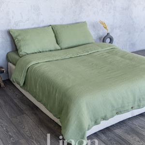 Bedding Set, Linen Duvet Cover and 2 Linen Pillow covers, Organic Custom Bedding, Linen Bed Set, Queen Bedding, King Duvet Cover Set