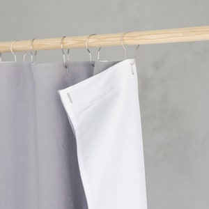 Waterproof linen shower curtain panel, linen shower curtain, bath curtain panel, extra long shower curtain, bathroom drapery with liner