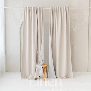 Linen blackout curtains set of 2 panels, blackout drapes, custom curtains, extra long curtains, darkening curtains, custom curtain panels