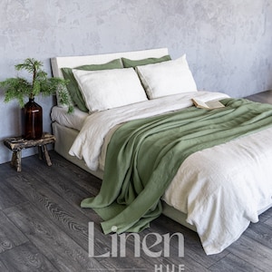Natural Linen Bedspread | Linen Bed Throw | Natural Bed Cover | Rustic Linen Bedspread | Linen Bed Cover | Linen Bedspread | Linen Coverlet