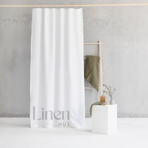 Linen Shower Curtain, Waterproof Bathroom Curtain, Long Bath Panel, Water Resistant Shower Drape, Bathroom Curtain, Custom Curtain