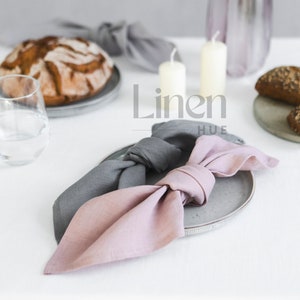 Linen Napkins, Cloth Napkins Washed Linen Table Napkins Set, Wedding Napkin Cloths, Bulk Napkins, Custom Napkins, Gift Idea for Mom
