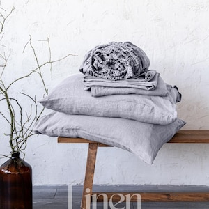 Linen Sheet Set, Linen Bed Sheets, Bed Sheet King, Bed Sheets Queen, Custom Bedding - Fitted Sheet, Flat Sheet, and 2 Pillowcases