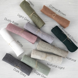 Linen fabric samples, linen swatches set, linen samples for shower curtain, bedroom curtains, tablecloths, couch covers, linen gifts and etc